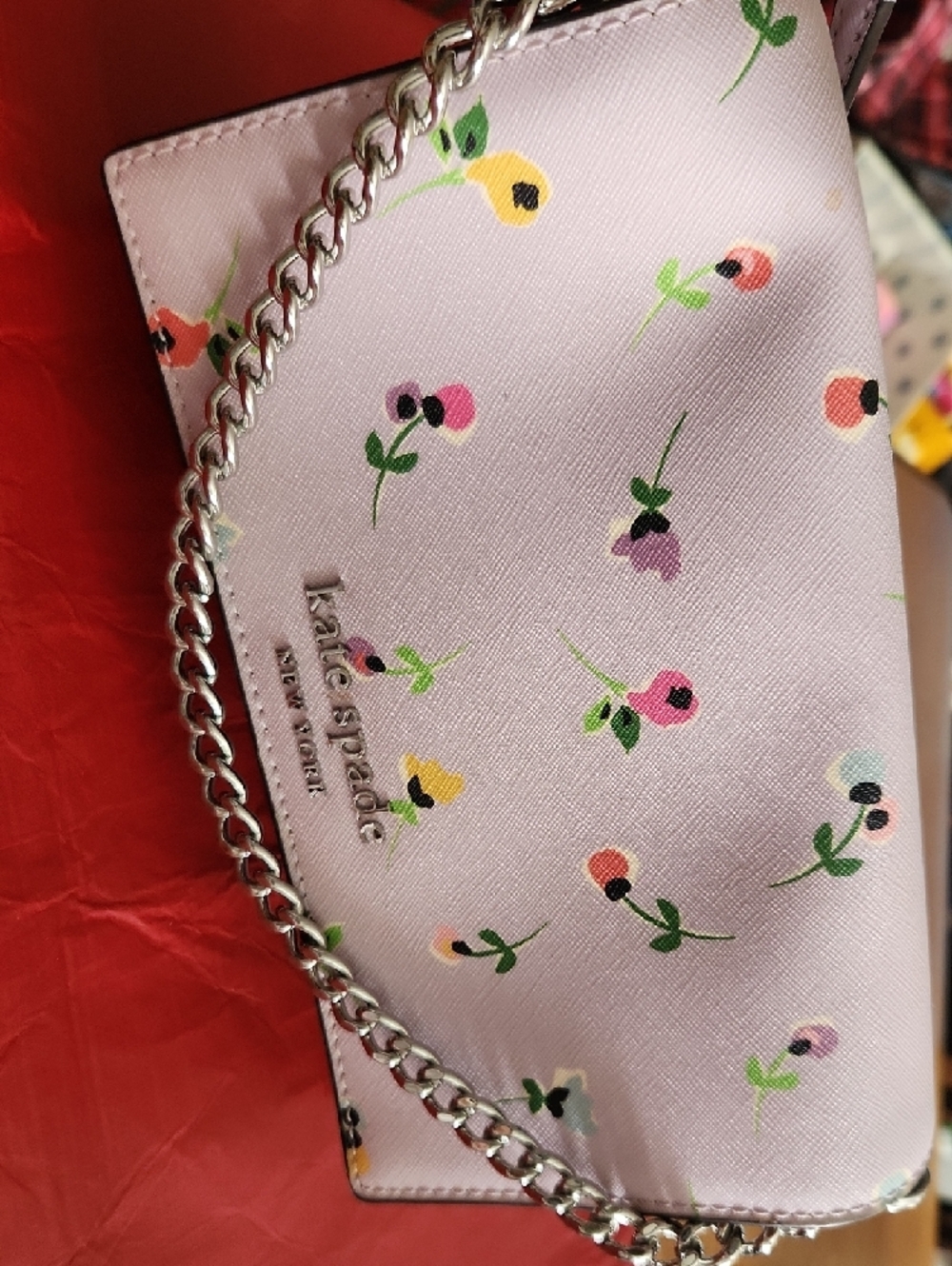 kate spade Lavender Floral Crossbody Purse with Multicolor Blooms - Picture 4 of 6